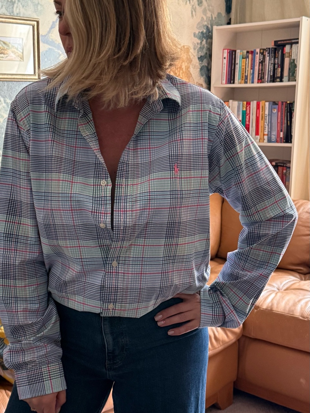 Polo by Ralph Lauren Mint & Light Blue Plaid Button-Down Shirt